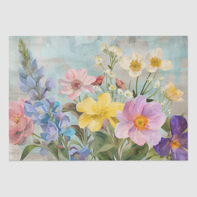 Vintage Spring Florals Tissue Paper (Front)