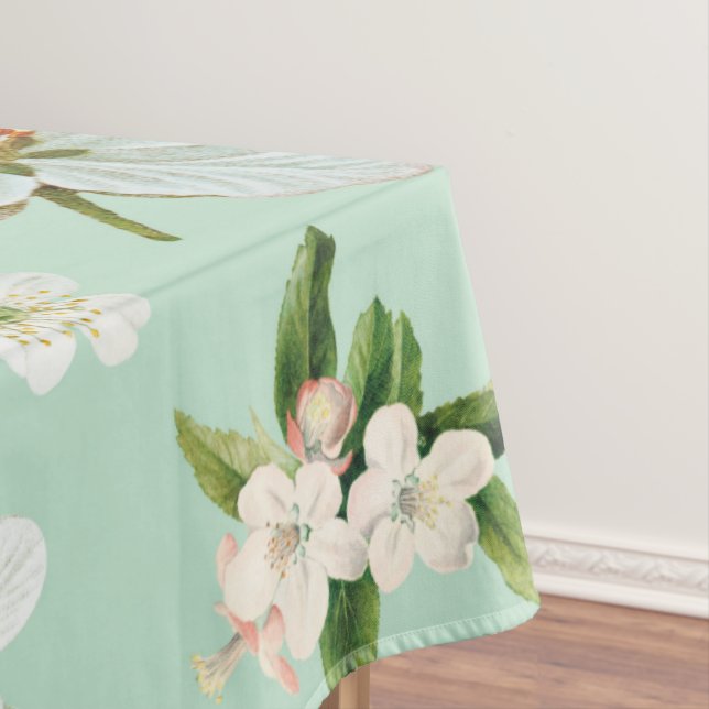Vintage Spring Flower Blossoms Pattern Tablecloth (In Situ)