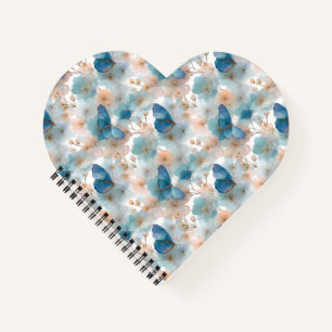 Vintage Spring Flowers & Blue Butterfly Notebook