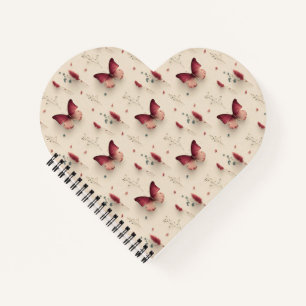 Vintage Spring Flowers & Blush Butterfly Notebook