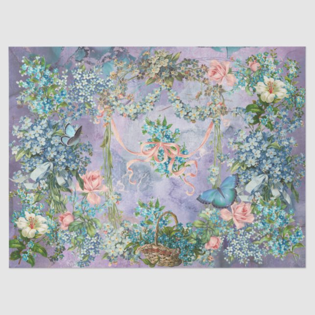 Vintage Spring Forget-Me-Nots Tissue Paper (Front)