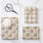 Vintage Spring Letter Floral Gift Wrap 3 Sheet Set<br><div class="desc">Vintage spring letter floral gift wrap 3 sheet set featuring faded sepia handwritten letters layered beneath romantic blush roses, soft peonies, and delicate greenery. This antique-inspired botanical wrapping paper set captures the charm of old-world correspondence with airy script and timeless cottage garden blooms. Perfect for weddings, bridal showers, Mother’s Day,...</div>