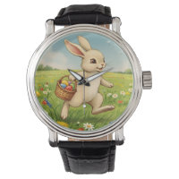 Vintage Spring Meadow Easter Bunny 