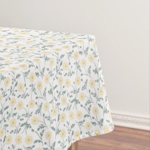 Vintage Spring Modern Farmhouse Daisy Pattern Tablecloth