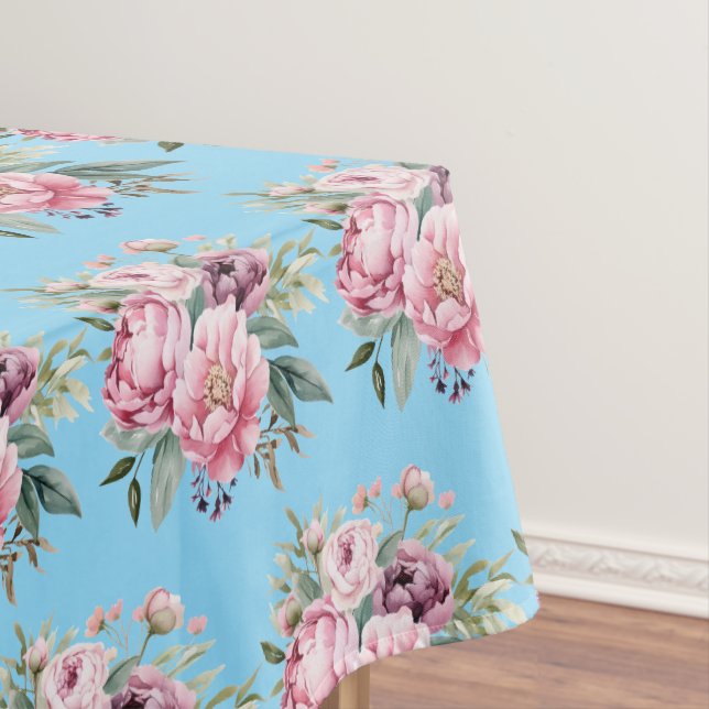 Vintage Spring Peonies Tablecloth (In Situ)