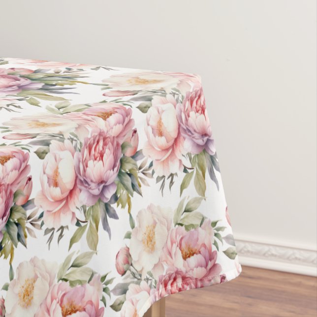 Vintage Spring Peonies Tablecloth (In Situ)