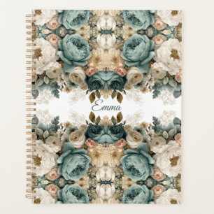 Vintage Spring Rose Garden Personalized Planner
