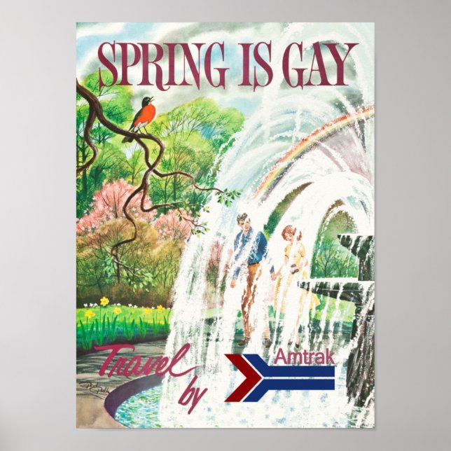 Vintage Spring travel poster (Front)