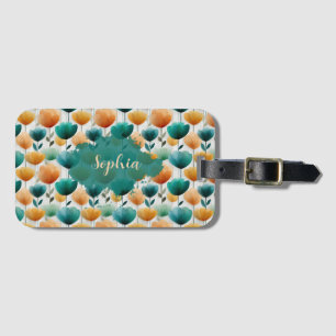 Vintage Spring Yellow and Green Floral Luggage Tag