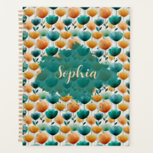 Vintage Spring Yellow and Green Floral Planner