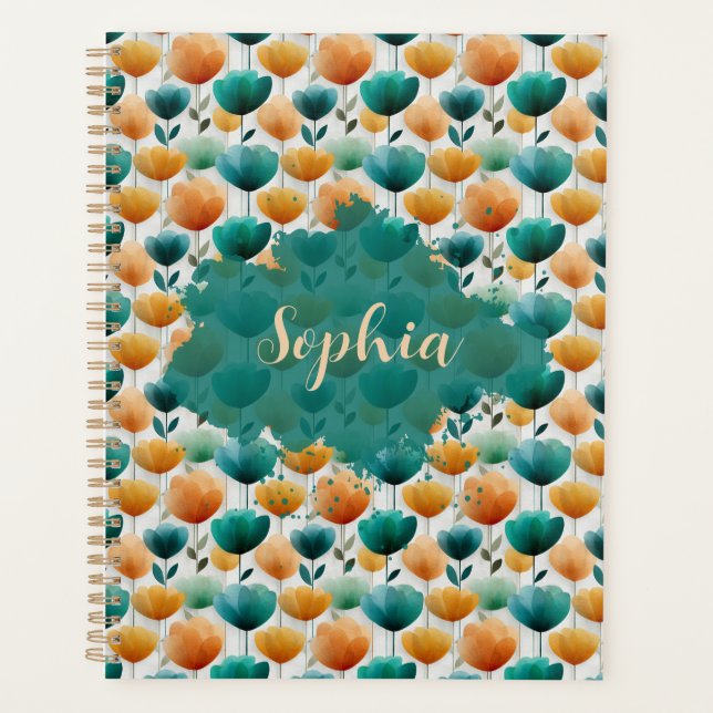 Vintage Spring Yellow and Green Floral Planner (Front)