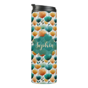 Vintage Spring Yellow and Green Floral Thermal Tumbler