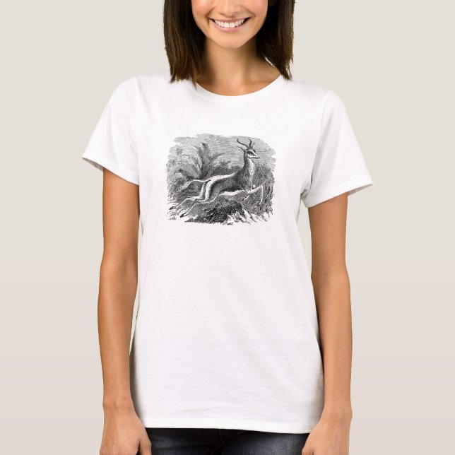 Vintage Springbok Antelope Gazelle Personalised T-Shirt (Front)