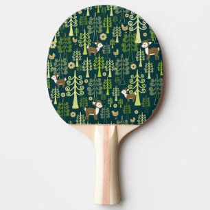 Vintage spruce trees, deer pattern. ping pong paddle
