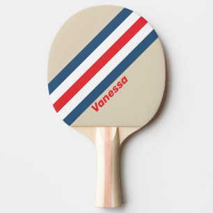 Vintage Squadron Striped with Name Ping Pong Paddle