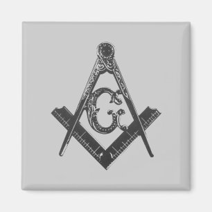 Vintage Square & Compasses Fridge Magnets