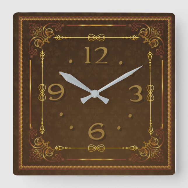 Vintage Square Wall Clock (Front)