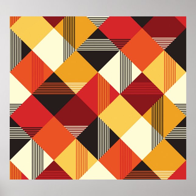 Vintage Squares: Simple Striped Seamless. Poster (Front)