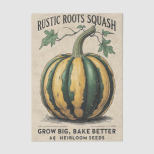 Vintage Squash Rustic Fall Harvest Decoupage Tissue Paper