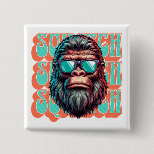 Vintage Squatch Retro Style Comic Pop Art 15 Cm Square Badge