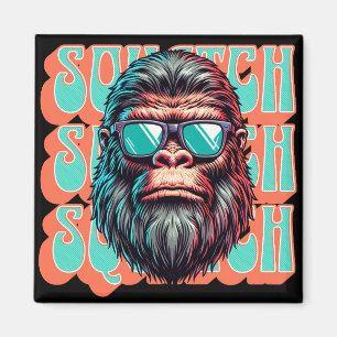 Vintage Squatch Retro Style Comic Pop Art Magnet