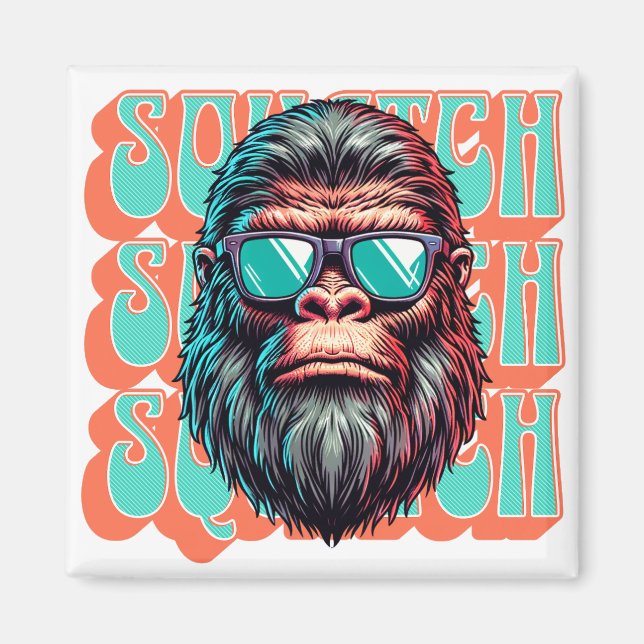 Vintage Squatch Retro Style Comic Pop Art Magnet (Front)
