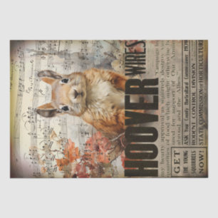 Vintage Squirrel Ephemera Decoupage Tissue Paper