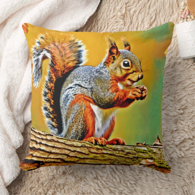 Vintage Squirrel in Nature Cushion (Blanket)