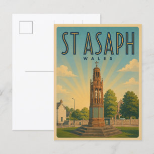 Vintage St Asaph, North Wales gifts and souvenirs Postcard