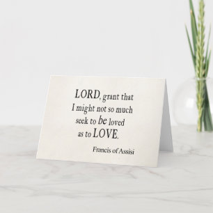 Vintage St. Francis of Assisi God Lord Love Quote Card