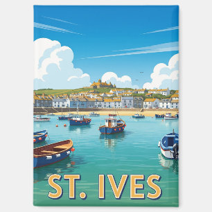 Vintage St. Ives Cornwall England Travel Magnet