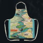Vintage St Lawrence Seaway Postcard  Apron<br><div class="desc">A colourful illustration of the St. Lawrence Seaway repurposed on an apron.</div>