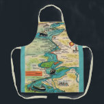 Vintage St Lawrence Seaway Postcard  Apron<br><div class="desc">A colourful illustration of the St. Lawrence Seaway repurposed on an apron.</div>