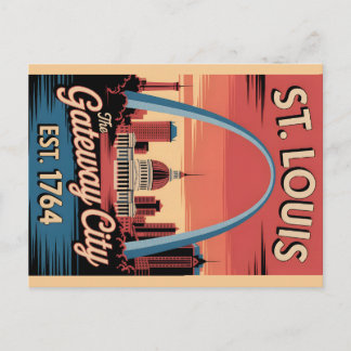 Vintage St. Louis Missouri Retro Travel Poster Postcard