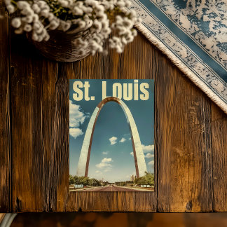 Vintage St. Louis Travel Poster Postcard