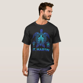 Vintage St. Maarten Ocean Blue Sea Turtle Souvenir T-Shirt