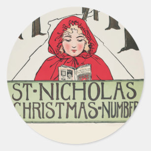 Vintage St. Nicholas Christmas Number (1896) Classic Round Sticker