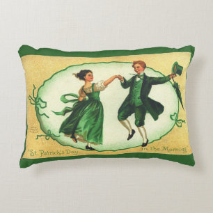 Vintage St Patricks Day Dance Irish Spring Holiday Decorative Cushion