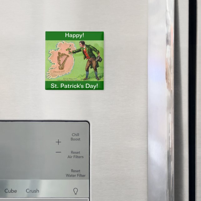 Vintage St. Patrick's Day Erin's Isle Magnet (In Situ (Fridge))