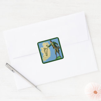 Vintage St. Patrick's Day Erin's Isle Two Square Sticker