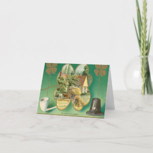Vintage St. Patrick's Day Folded Holiday Card