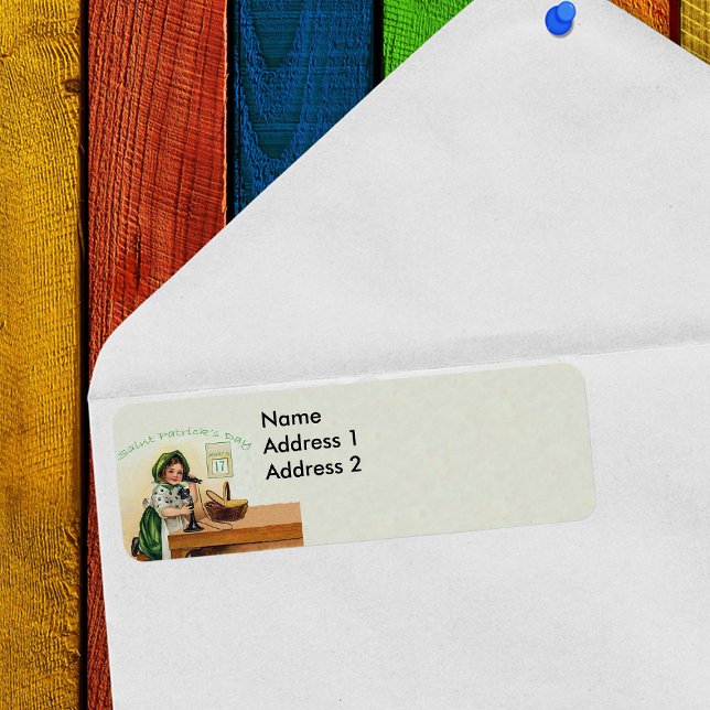 Vintage St. Patrick's Day Girl (Vintage St Patricks Day girl in green on return address labels.)