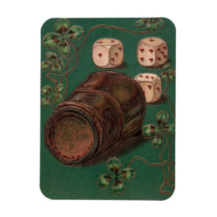 Vintage St. Patrick's Day, Good Luck Irish Dice Magnet