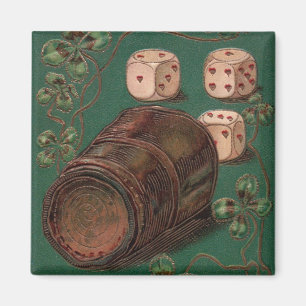 Vintage St. Patrick's Day, Good Luck Irish Dice Magnet