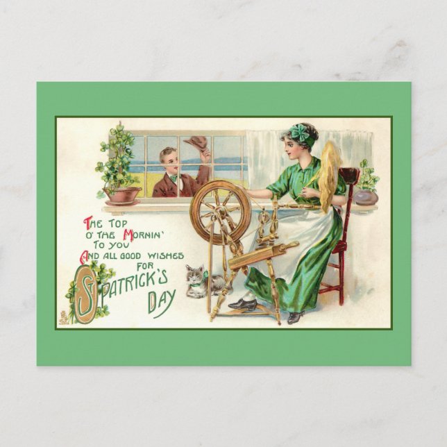 Vintage St. Patrick's Day Greeting Postcard (Front)