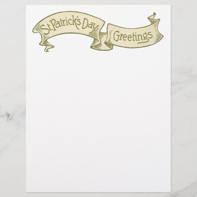 Vintage St. Patrick's Day Greetings Golden Banner (Front)