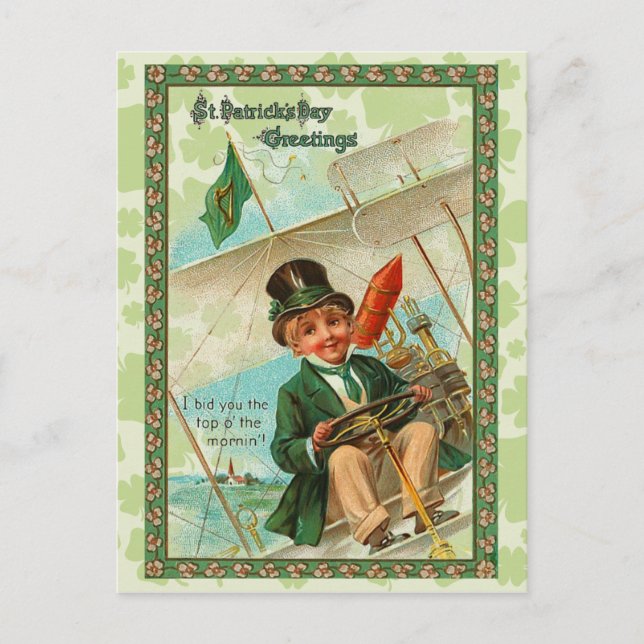 Vintage St. Patrick's Day Greetings Postcard (Front)