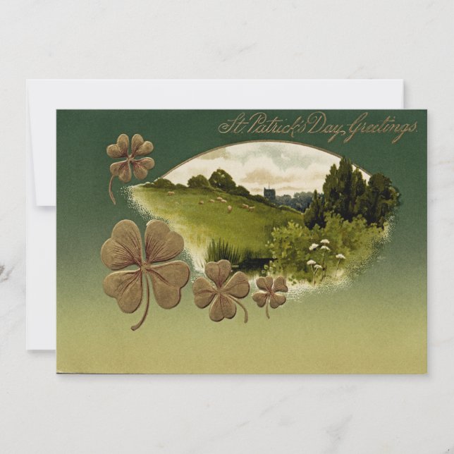Vintage St Patrick's Day Holiday Card (Front)