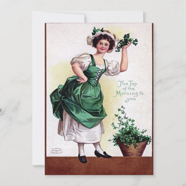 Vintage St Patrick's Day Holiday Card (Front)