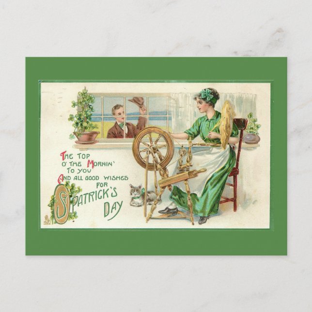 Vintage St. Patrick's Day Holiday Postcard (Front)
